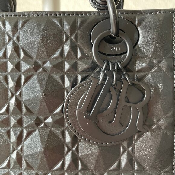 Small Lady Dior Black Diamond Cannage Top Handle Bag - Picture 4 of 16